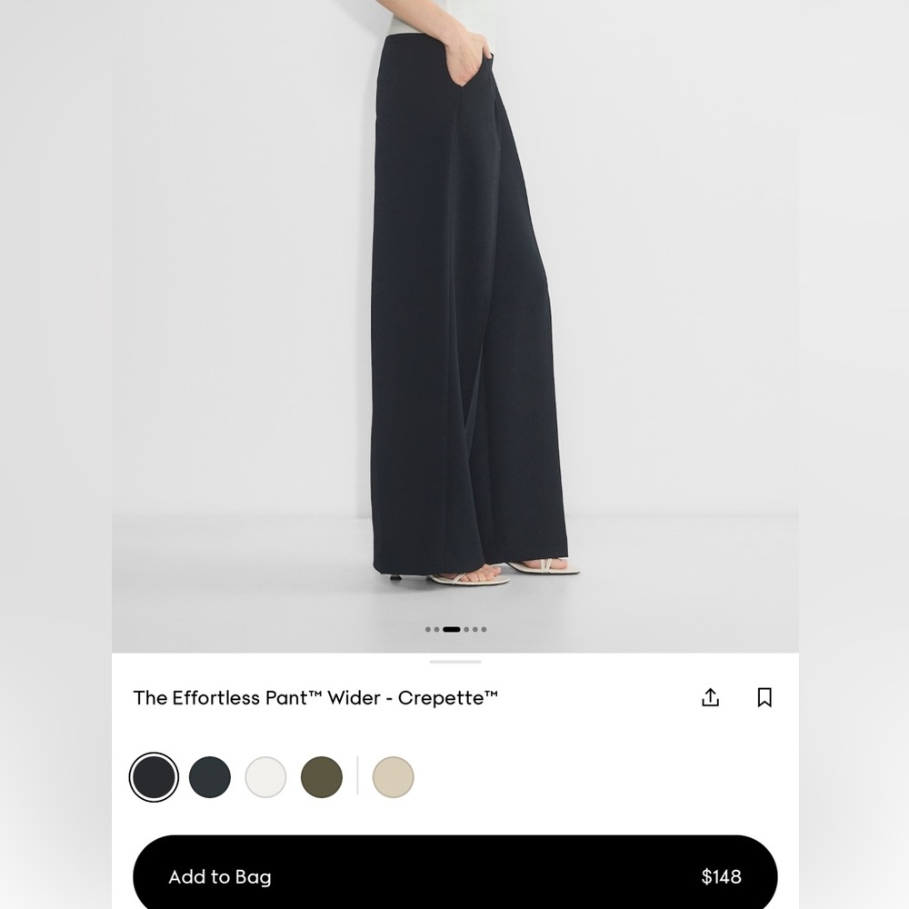 Aritzia Efforless Pant Wider Crepette in Black